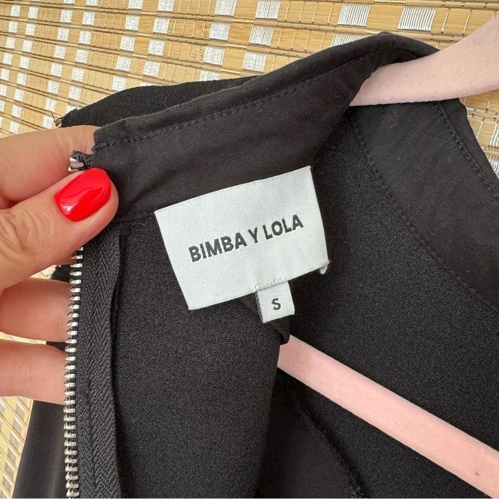 Bimba Y Lola Black Zip Collar Dress sleeveless, size:S